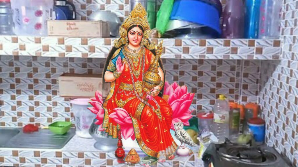 maa Lakshmi in indian kitchen room