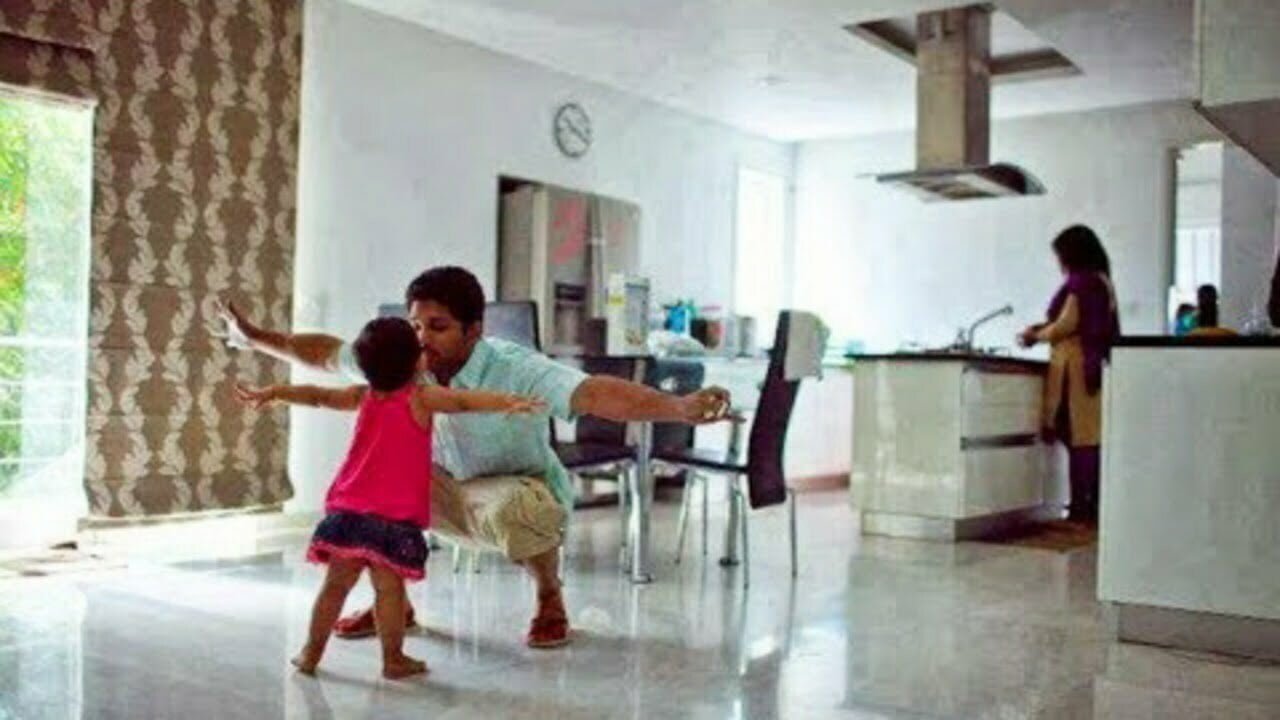 Inside allu arjun house playing with his children